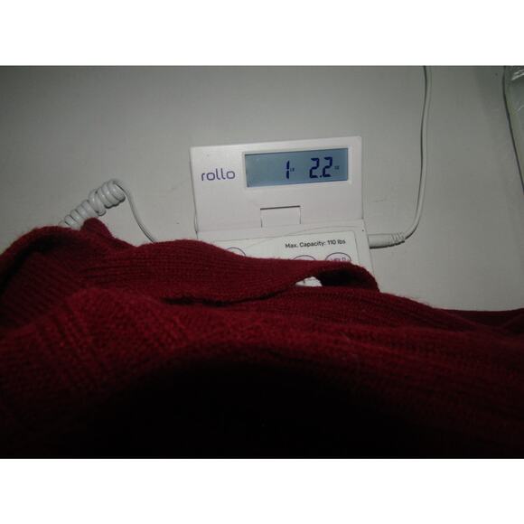 Vintage Donnkenny Burgundy Belted Shawl Collar Cardigan Sweater L Korea Festive - Picture 6 of 6